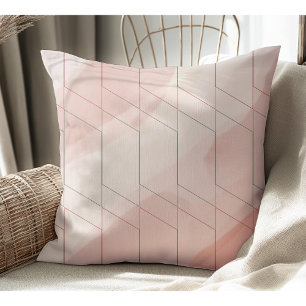Moderne Mauve en roze geometrische lijnen Waterver Kussen