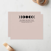 Moderne Mauve maanfasen Elegant Notitiekaartje (Voorkant / Achterkant in situ)