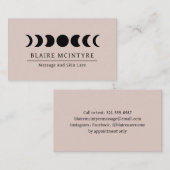 Moderne Mauve maanfasen Elegant Visitekaartje (Voorkant / Achterkant)