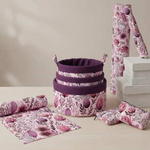 Moderne Mauve & Plum Bloemrijke Weide Stof