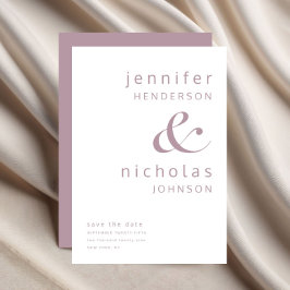 Moderne Mauve Roze Ampersand Typografie Trouw Save The Date