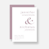 Moderne Mauve Roze Ampersand Typografie Trouw Save The Date