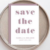 Moderne Mauve Roze Typografie Trouwen Save The Date