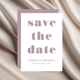 Moderne Mauve Roze Typografie Trouwen Save The Date