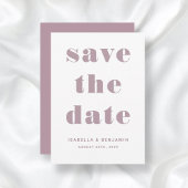 Moderne Mauve Roze Typografie Trouwen Save The Date