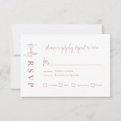 Moderne Mauve RSVP-kaart RSVP Kaartje (Voorkant)