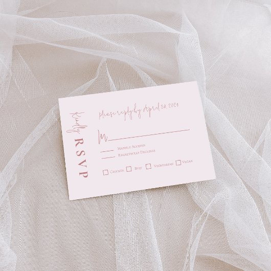Moderne Mauve RSVP-kaart RSVP Kaartje