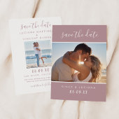Moderne Mauve Script Foto Bruiloft Save The Date