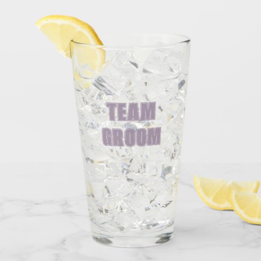 Moderne Mauve Team Bruidegom Afscheid Glas (Voorkant ijs)