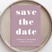 Moderne Mauve Typografie Trouwen Save The Date