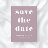 Moderne Mauve Typografie Trouwen Save The Date