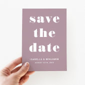 Moderne Mauve Typografie Trouwen Save The Date
