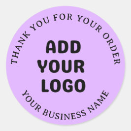 Moderne Mauve Voeg Jouw Logo Zakelijke Sticker