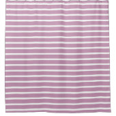 Moderne Mauve & Witte Gestreepte Douchegordijn (Voorkant)