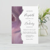 Moderne Mauve Zilveren Agaat Huwelijkscadeau Kaart (Staand voorkant)