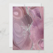 Moderne Mauve Zilveren Agaat Huwelijkscadeau Kaart (Achterkant)