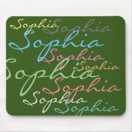 Moderne maximalistische aangepaste naam unieke typ muismat