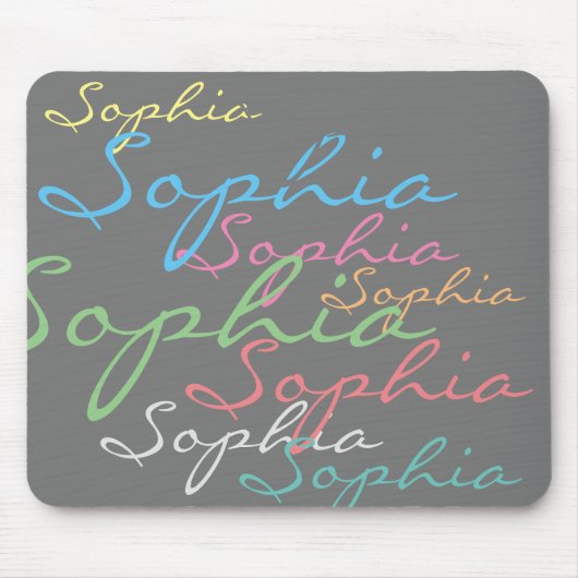 Moderne maximalistische aangepaste naam unieke typ muismat (Voorkant)
