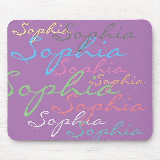 Moderne maximalistische aangepaste naam unieke typ muismat (Voorkant)