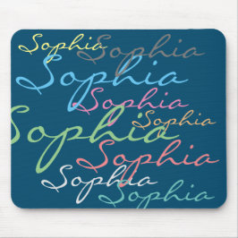 Moderne maximalistische aangepaste naam unieke typ muismat