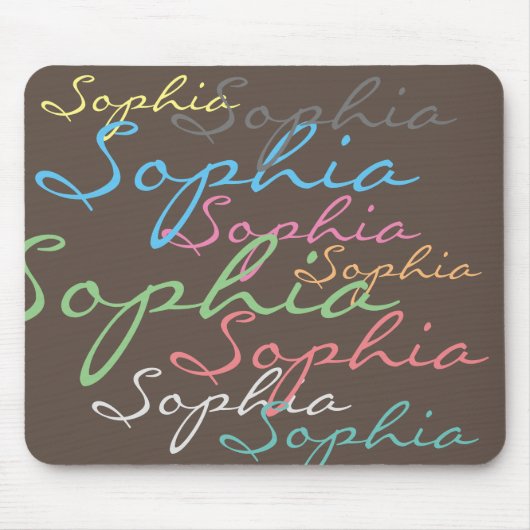 Moderne maximalistische aangepaste naam unieke typ muismat (Voorkant)