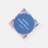 Moderne Maximalistische Blauwe Paarse Aangepaste B Servet (Hoek)