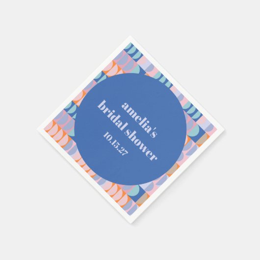 Moderne Maximalistische Blauwe Paarse Aangepaste B Servet (Hoek)