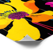 Moderne Maximalistische Kleur Pop Inkt Floral Art Poster (Hoek)