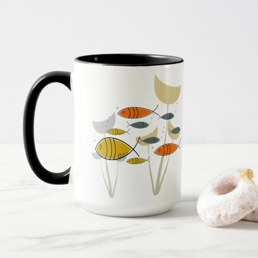 Moderne MCM Retro viszwemmers Planten Mok (Met donut)