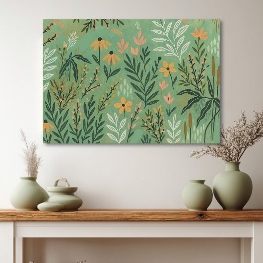 Moderne Meadow Floral Canvas Art