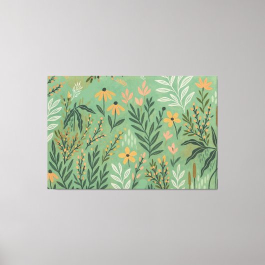 Moderne Meadow Floral Canvas Art (Voorkant)