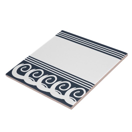 Moderne Meander keramische Tegel Tegeltje (Zijkant)