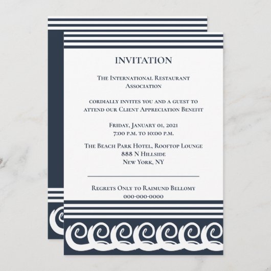 Moderne Meander uitnodiging (Voorkant / Achterkant)