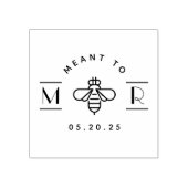 Moderne 'Meant to Bee' Houten Bruiloft Favor Rubberstempel (Afrduk)