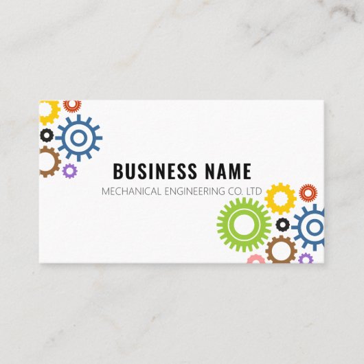 Moderne mechanische Logo QR-code Visitekaartje (Voorkant)