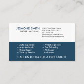 Moderne mechanische reparatie van auto's met picto visitekaartje (Achterkant)