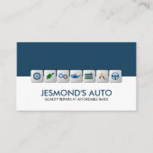 Moderne mechanische reparatie van auto's met picto visitekaartje (Voorkant)