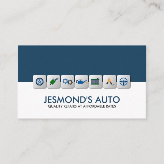 Moderne mechanische reparatie van auto's met picto visitekaartje (Voorkant)