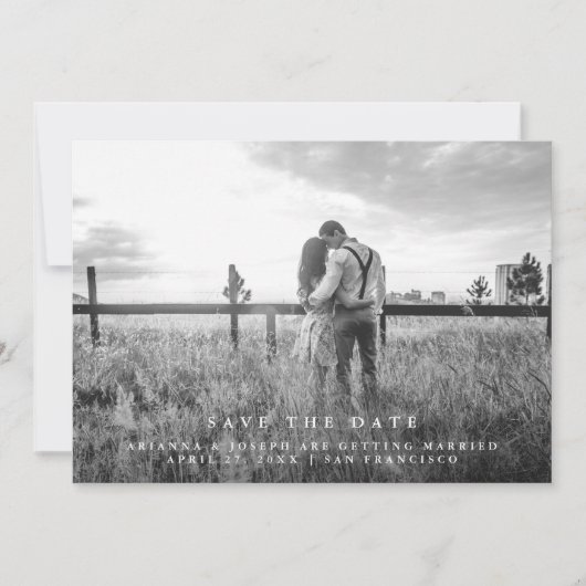 Moderne mededeling | Bewaar de datum foto Save The Date (Voorkant)