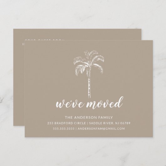 Moderne mededeling over boombewegingen aankondigingskaart (Voorkant / Achterkant)