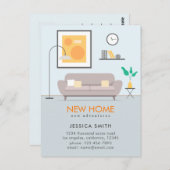 Moderne mededeling over nieuwe thuisverplaatsing briefkaart (Voorkant / Achterkant)