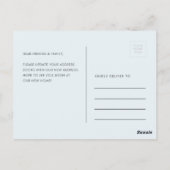 Moderne mededeling over nieuwe thuisverplaatsing briefkaart (Achterkant)