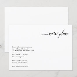 Moderne mededeling over uitstel van de bruiloft kaart