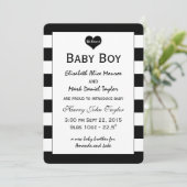 Moderne mededeling over zwart-wit Baby Aankondiging (Staand voorkant)