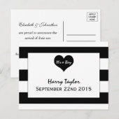 Moderne mededeling over zwart-wit Baby Aankondigingskaart (Voorkant / Achterkant)