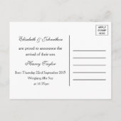 Moderne mededeling over zwart-wit Baby Aankondigingskaart (Achterkant)