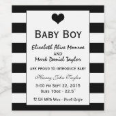 Moderne mededeling over zwart-wit Baby Wijn Etiket (Enkel label)