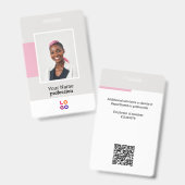Moderne medewerker Logo, foto, QR-code, naam Badge (Voor- en achterkant)