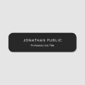 Moderne medewerkers van Elegant Black White Sjablo Naamplaatje (Voorkant)