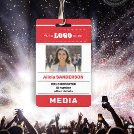 Moderne media drukken op maat gemaakte logo foto r badge